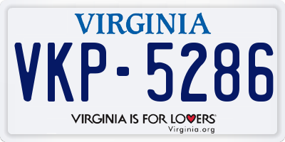 VA license plate VKP5286