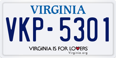VA license plate VKP5301