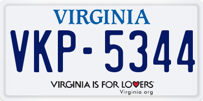 VA license plate VKP5344