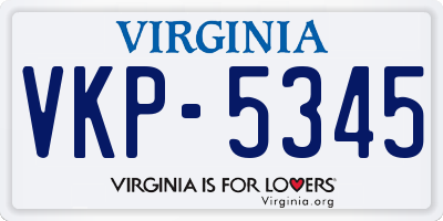 VA license plate VKP5345