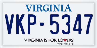 VA license plate VKP5347