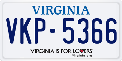 VA license plate VKP5366
