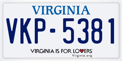 VA license plate VKP5381
