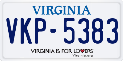 VA license plate VKP5383