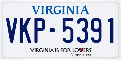 VA license plate VKP5391