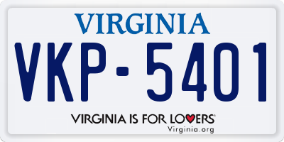VA license plate VKP5401