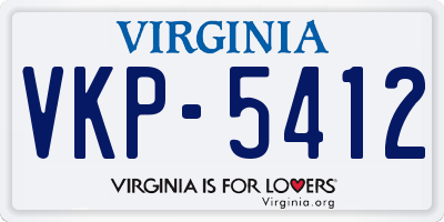 VA license plate VKP5412