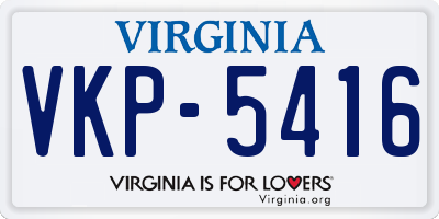 VA license plate VKP5416
