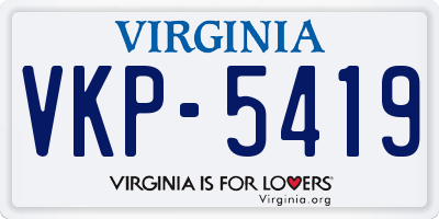 VA license plate VKP5419