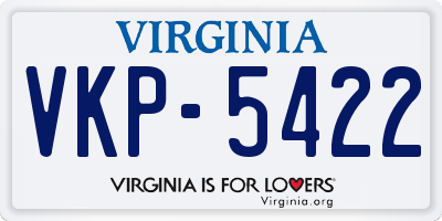 VA license plate VKP5422