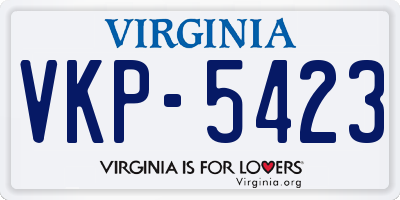 VA license plate VKP5423