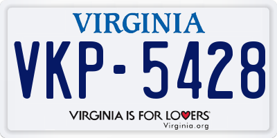 VA license plate VKP5428