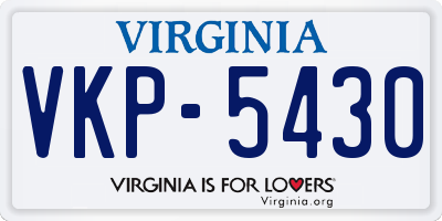 VA license plate VKP5430