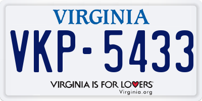 VA license plate VKP5433