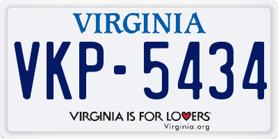 VA license plate VKP5434