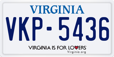 VA license plate VKP5436