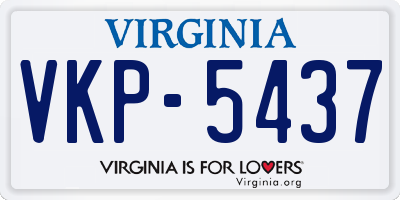 VA license plate VKP5437