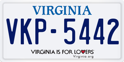 VA license plate VKP5442