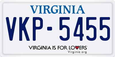 VA license plate VKP5455