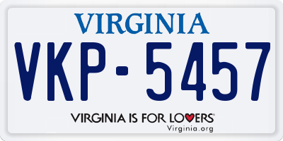 VA license plate VKP5457
