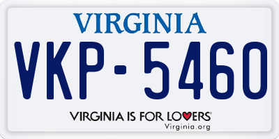 VA license plate VKP5460