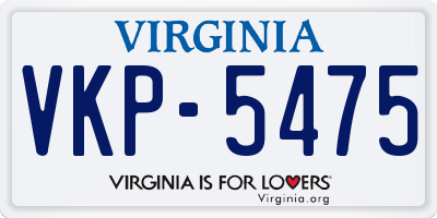 VA license plate VKP5475