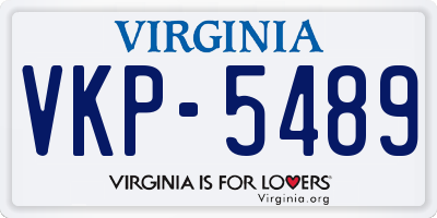 VA license plate VKP5489