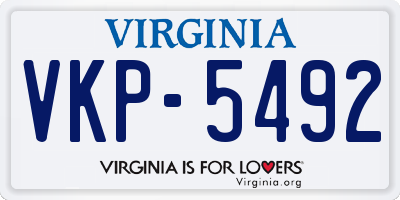 VA license plate VKP5492