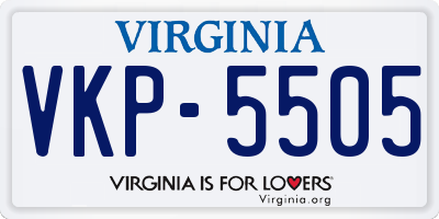 VA license plate VKP5505