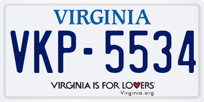 VA license plate VKP5534