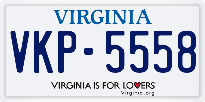 VA license plate VKP5558