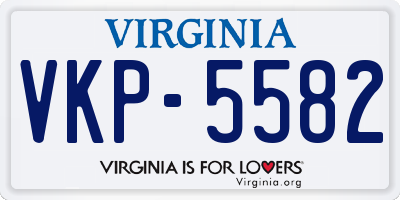VA license plate VKP5582