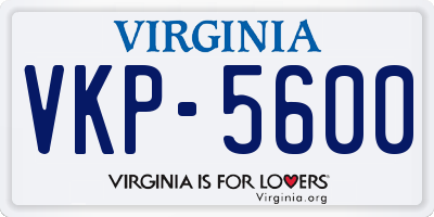 VA license plate VKP5600