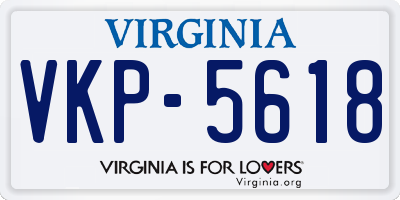 VA license plate VKP5618
