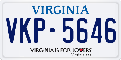 VA license plate VKP5646