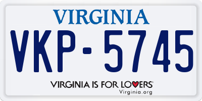 VA license plate VKP5745