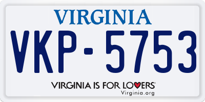 VA license plate VKP5753
