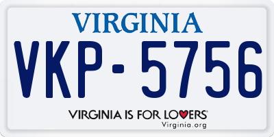 VA license plate VKP5756