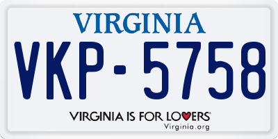 VA license plate VKP5758