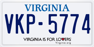 VA license plate VKP5774
