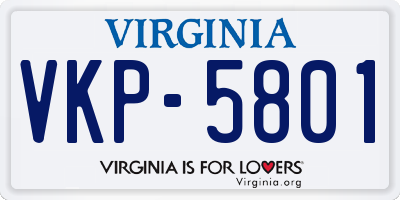 VA license plate VKP5801