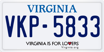 VA license plate VKP5833