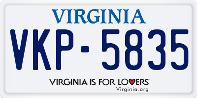 VA license plate VKP5835