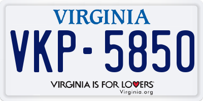 VA license plate VKP5850