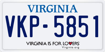 VA license plate VKP5851