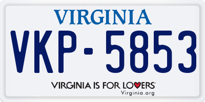 VA license plate VKP5853
