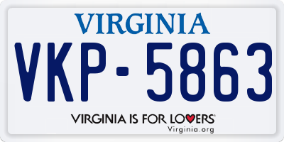 VA license plate VKP5863