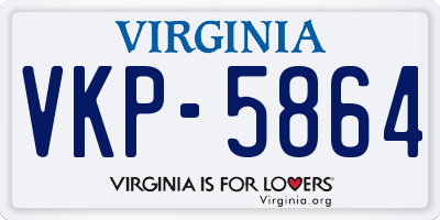 VA license plate VKP5864