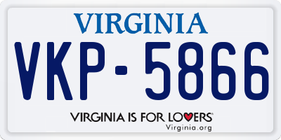 VA license plate VKP5866