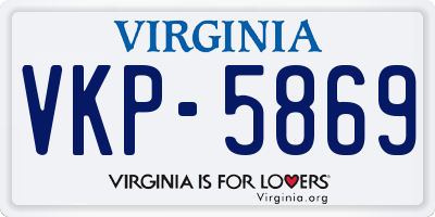 VA license plate VKP5869